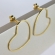 Brinco Médio com Coração Vazado Horizontal Banhado em Ouro 18k - Dourado