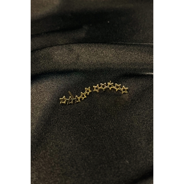 Brinco Ear Cuff Estrelas Pequenas Banhado em Ouro 18k - Dourado