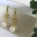 Brinco Grande de Fio com Circulo Dourado e Pérola Banhado em Ouro 18k - Dourado