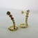 Brinco Ear Cuff com Piercing Fake e Zircônias Colorida Banhado em Ouro 18k - Dourado