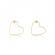 Brinco Médio com Coração Vazado Horizontal Banhado em Ouro 18k - Dourado