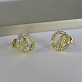 Brinco Mini Zircônias de Nossa Senhora Banhado em Ouro 18k - Dourado