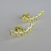 Brinco Ear Cuff Estrelas Pequenas Banhado em Ouro 18k - Dourado